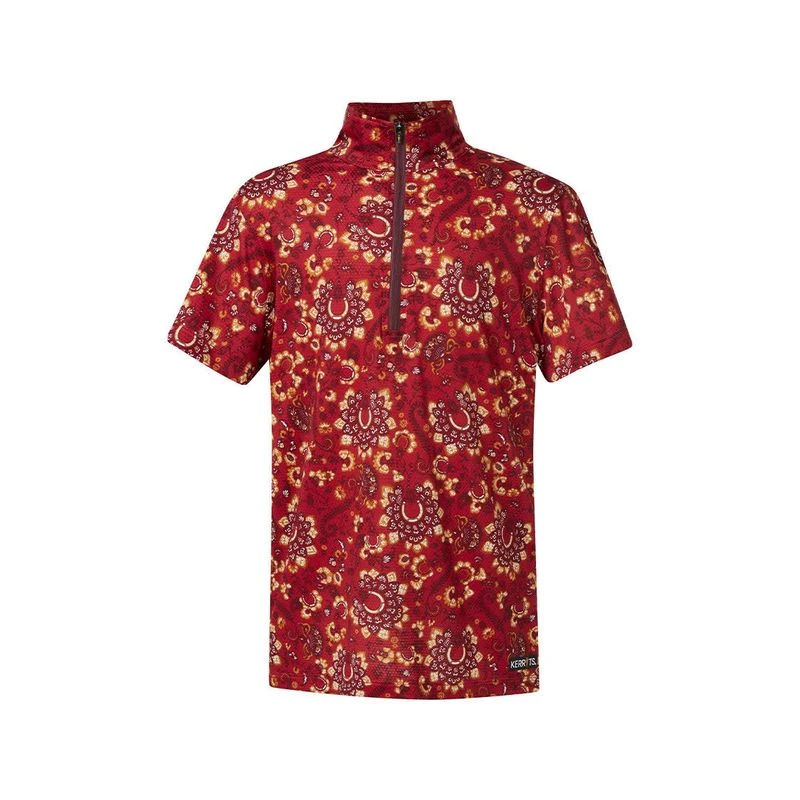 Kerrits Kids' Always Cool Print Ice Fil Short Sleeve Shirt - Ruby Lucky Paisley 1 Kerrits Kids' Always Cool Print Ice Fil Short Sleeve Shirt - Ruby Lucky Paisley