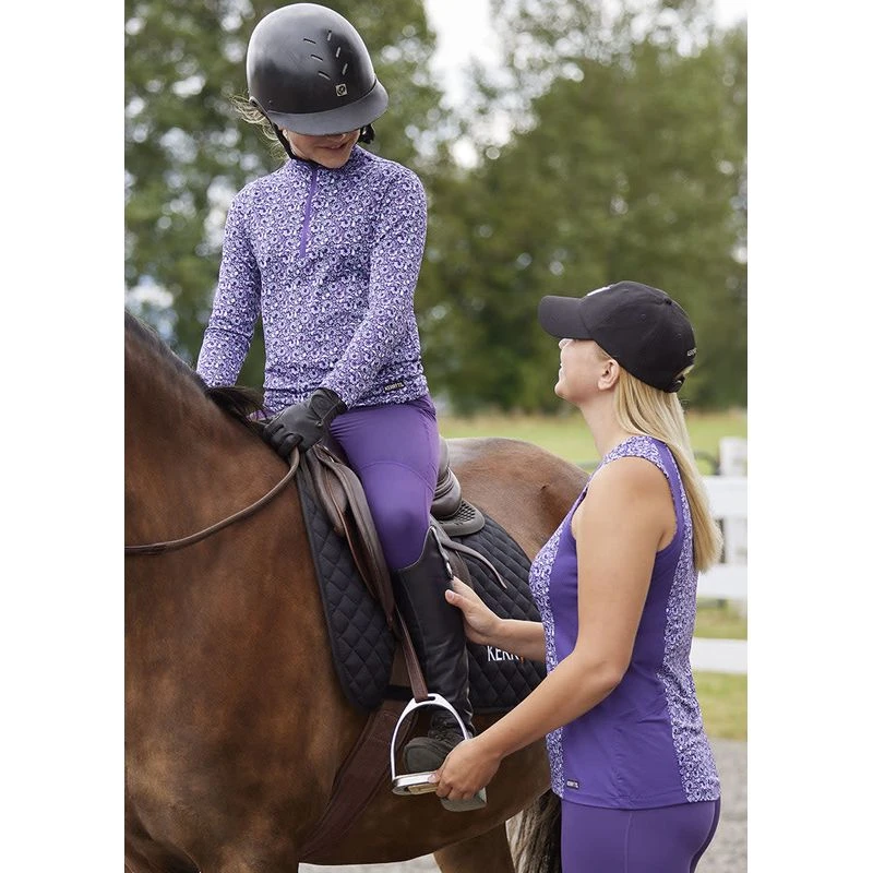 Kerrits Kids' Always Cool Print Ice Fil Long Sleeve Shirt - Iris Make Your Luck 2 Kerrits Kids' Always Cool Print Ice Fil Long Sleeve Shirt - Iris Make Your Luck - Image 2