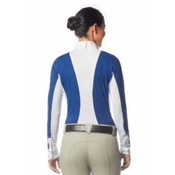Kerrits Women's Affinity Long Sleeve Show Shirt - True Blue/Iron Bouquet -Horse Rider Wear 610535 800 800