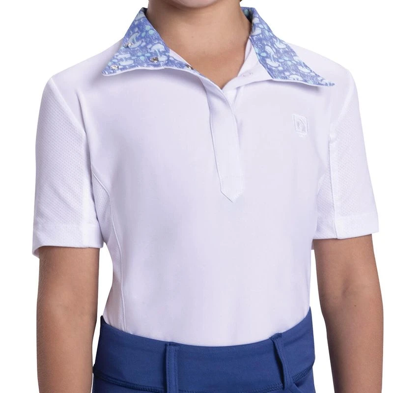 Romfh Kids' Sarah Short Sleeve Show Shirt - White/Very Peri LillyBits 1 Romfh Kids' Sarah Short Sleeve Show Shirt - White/Very Peri LillyBits