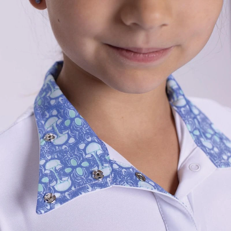 Romfh Kids' Sarah Short Sleeve Show Shirt - White/Very Peri LillyBits 2 Romfh Kids' Sarah Short Sleeve Show Shirt - White/Very Peri LillyBits - Image 2
