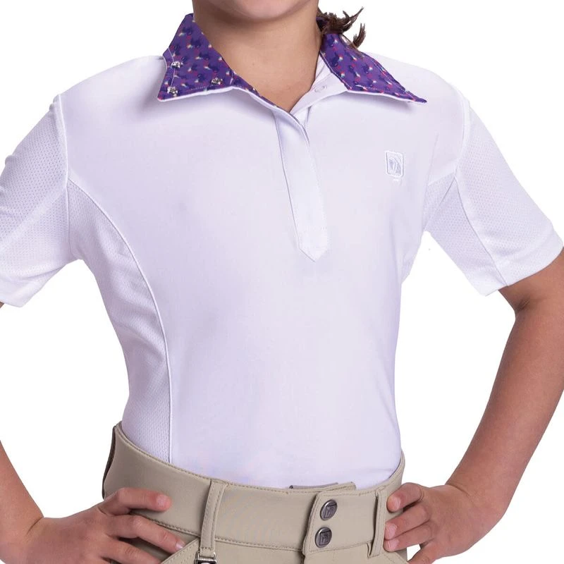 Romfh Kids' Sarah Short Sleeve Show Shirt - White/Punk Rock Ponies 1 Romfh Kids' Sarah Short Sleeve Show Shirt - White/Punk Rock Ponies