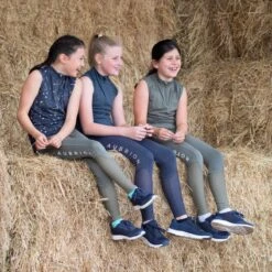 Shires Aubrion Kids' Rhythm Mesh Tights - Olive -Horse Rider Wear 619721 800 800