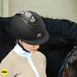 One K Designer CCS Top Panel - Gloss Rose Art On Black -Horse Rider Wear 620761 800 800