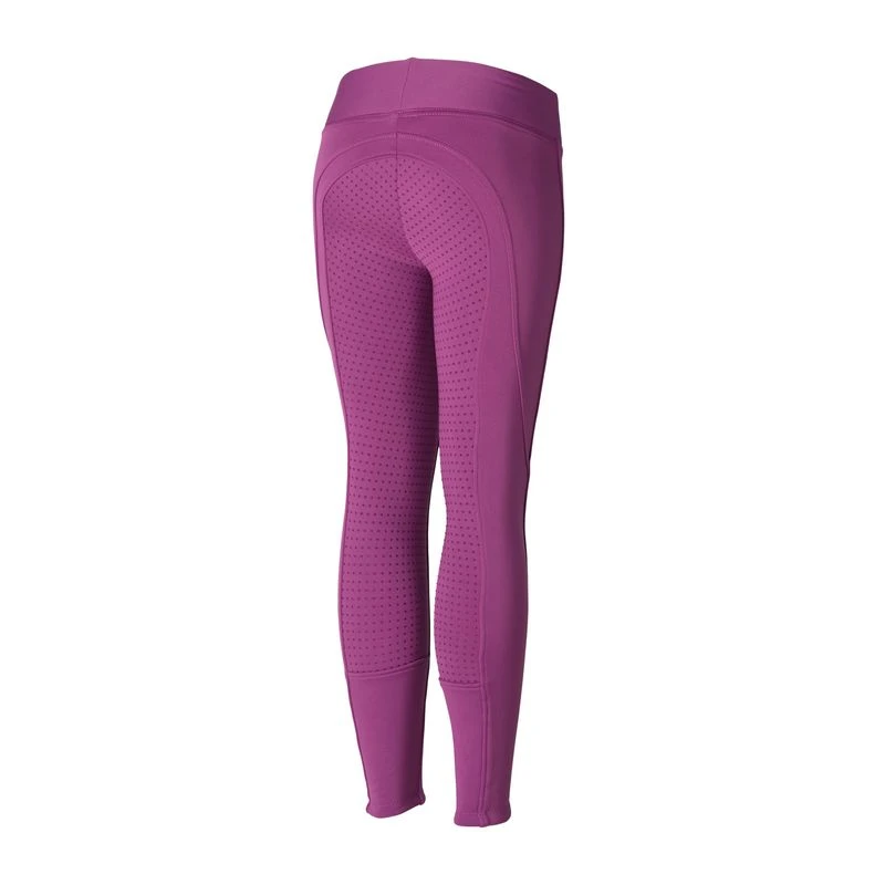 Horze Kids' Active Silicone Full Seat Winter Tights - Arty Purple 3 Horze Kids' Active Silicone Full Seat Winter Tights - Arty Purple - Image 3
