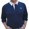 Romfh Men's Long Sleeve Polo Shirt - Dark Navy/White