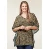 EQL Women's Daydream Gauze Tunic - Cypress Hoofprint Meadow