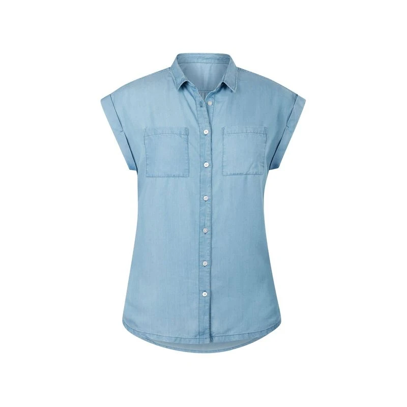 EQL Women's Tencel Rolled Cuff Shirt - Chambray 1 EQL Women's Tencel Rolled Cuff Shirt - Chambray