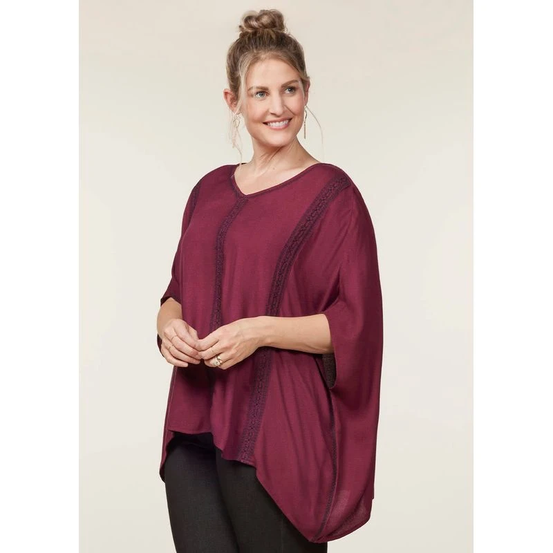 EQL Women's Embroidered EQ Stripe Top - Sangria 2 EQL Women's Embroidered EQ Stripe Top - Sangria - Image 2
