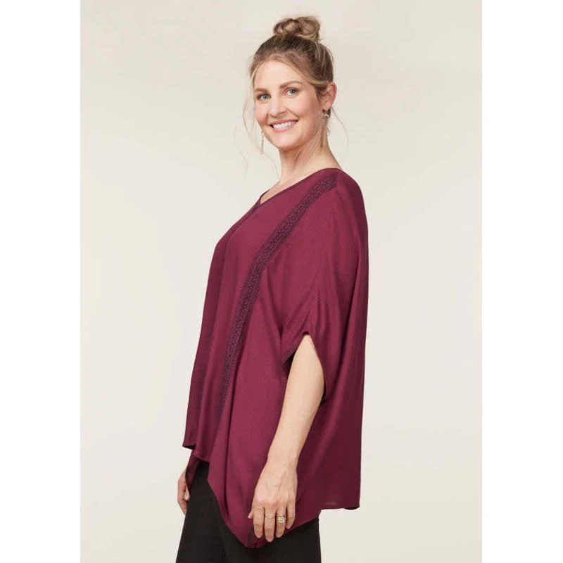 EQL Women's Embroidered EQ Stripe Top - Sangria 3 EQL Women's Embroidered EQ Stripe Top - Sangria - Image 3