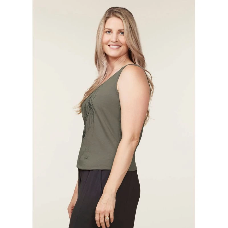 EQL Women's Graceful Horse Tank - Caper 3 EQL Women's Graceful Horse Tank - Caper - Image 3
