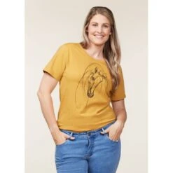 EQL Women's Graceful Horse T-Shirt - Dijon -Horse Rider Wear 645220 800 800