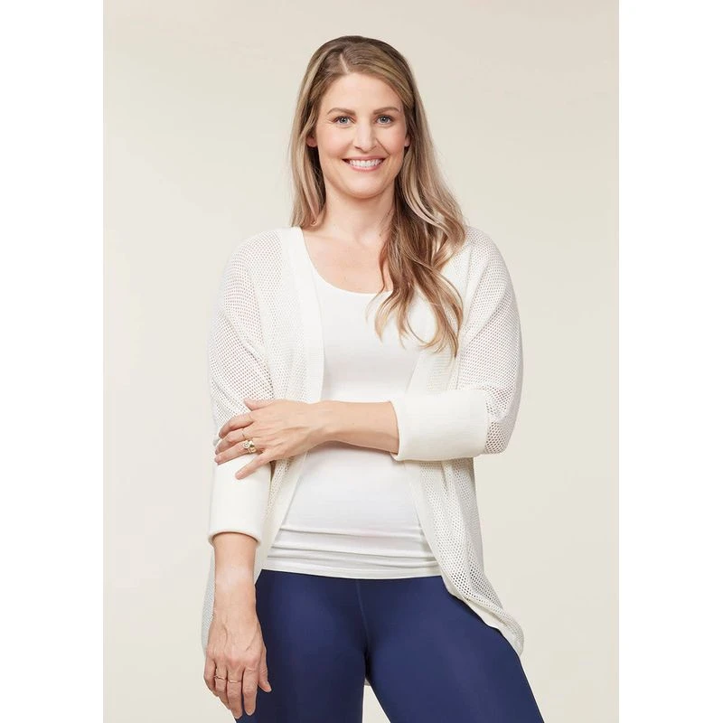 EQL Women's Mesh Cocoon Cardigan - Soft White 2 EQL Women's Mesh Cocoon Cardigan - Soft White - Image 2