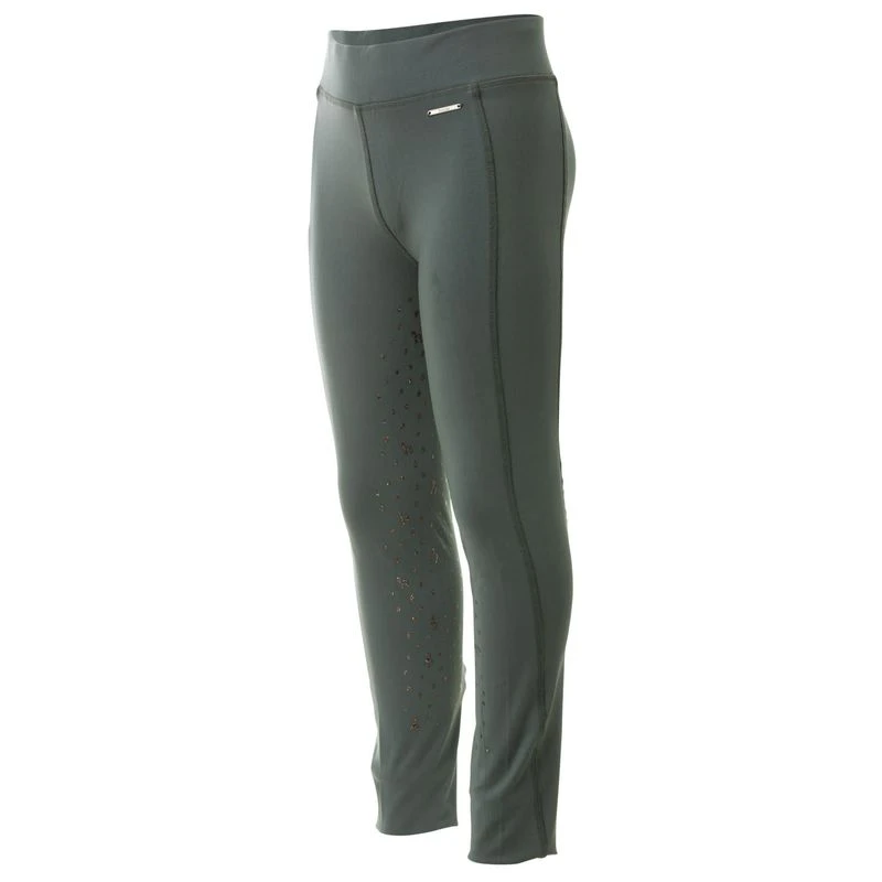 Horze Kids' Valeria Full Seat Tights - Goblin Blue 2 Horze Kids' Valeria Full Seat Tights - Goblin Blue - Image 2