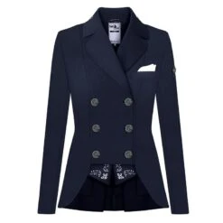 Fair Play Women's Alissa Fleur Dressage Summer Short Tail Coat - Navy