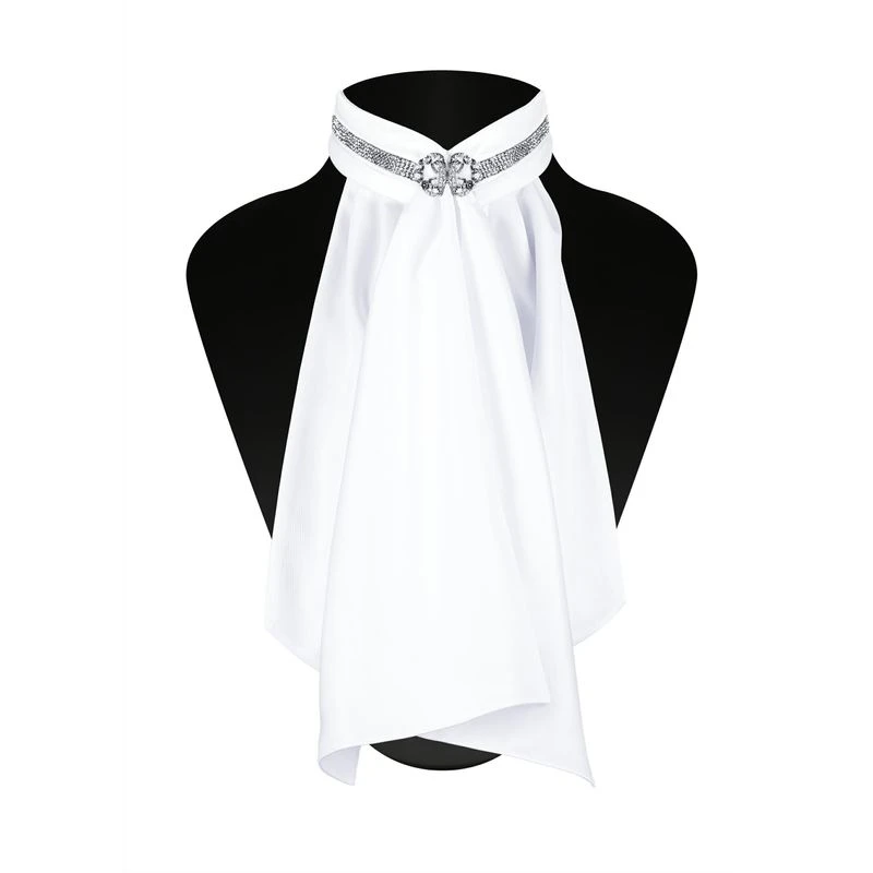 Fair Play Dalee Fleur Ready Tied Stock Tie - White 1 Fair Play Dalee Fleur Ready Tied Stock Tie - White