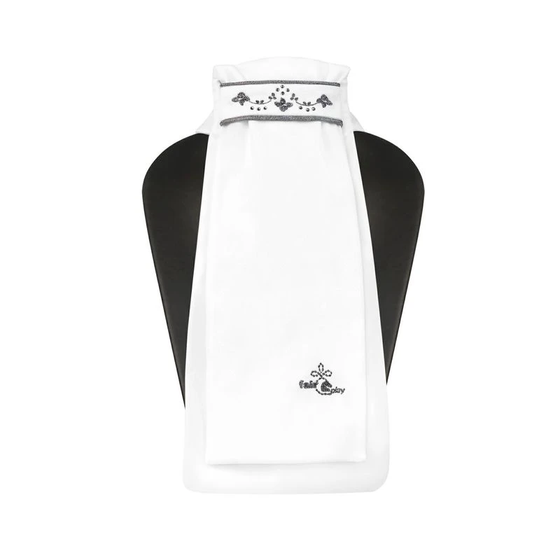 Fair Play Alicia Fleur Ready Tied Stock Tie - White 1 Fair Play Alicia Fleur Ready Tied Stock Tie - White