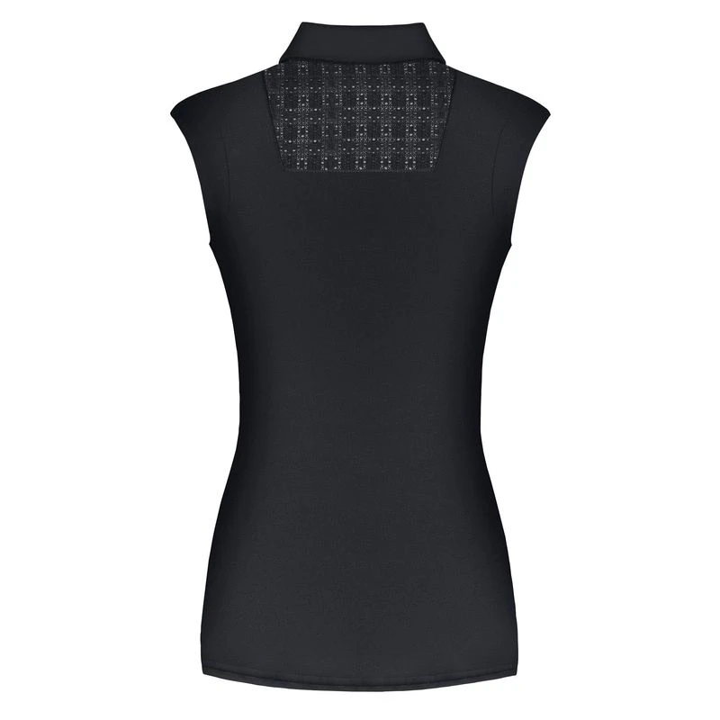 Fair Play Women's Alina Sleeveless Polo Shirt - Black 2 Fair Play Women's Alina Sleeveless Polo Shirt - Black - Image 2