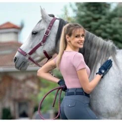 Fair Play Women's Alba Short Sleeve Tech Tee Shirt - Dusty Pink -Horse Rider Wear 665222 800 800