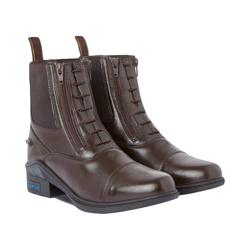 Horze Women's Kingston Paddock Boot W/Two Zip Front - Dark Brown 1 Horze Women's Kingston Paddock Boot W/Two Zip Front - Dark Brown