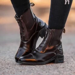 Horze Women's Kingston Paddock Boot W/Two Zip Front - Dark Brown 5 Horze Women's Kingston Paddock Boot W/Two Zip Front - Dark Brown -Horse Rider Wear 670260 800 800
