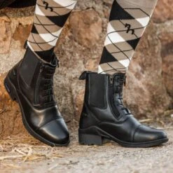 Horze Women's Kingston Paddock Boot W/Two Zip Front - Black -Horse Rider Wear 670683 800 800