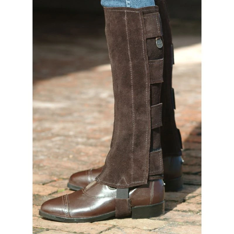 Ovation EZE Tab Suede Half Chaps - Brown 1 Ovation EZE Tab Suede Half Chaps - Brown