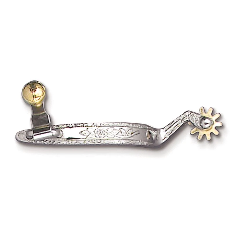 Toklat 1/2" Floral Engraved Band Western Spur - Stainless Steel 1 Toklat 1/2" Floral Engraved Band Western Spur - Stainless Steel