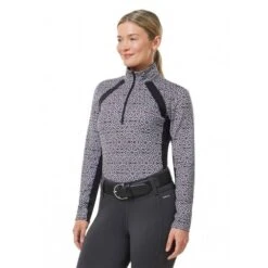 Kerrits Women's Rail Side Quarter Zip Tech Top - Black Starlight 7 Kerrits Women's Rail Side Quarter Zip Tech Top - Black Starlight -Horse Rider Wear 681409 800 800