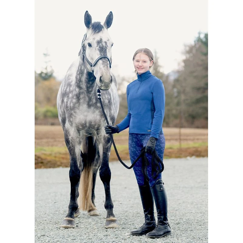 Kerrits Kids' Rail Side Quarter Zip Tech Top - True Blue 2 Kerrits Kids' Rail Side Quarter Zip Tech Top - True Blue - Image 2