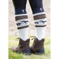 Kerrits Women's Heels Down Wool Socks - Vanilla/Black -Horse Rider Wear 682639 800 800