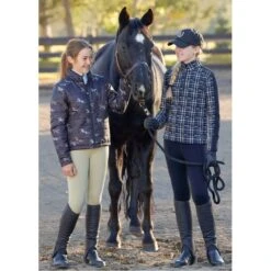 Kerrits Kids' Pony Tracks Reversible Quilted Jacket - Black Run Free/Black -Horse Rider Wear 683177 800 800