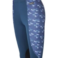 Kerrits Kids' Knee Patch Performance Tights - Lagoon/Ink Mini Run Free -Horse Rider Wear 686979 800 800