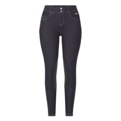 Kerrits Women's Cozy Rider Denim Knee Patch Breeches - Indigo