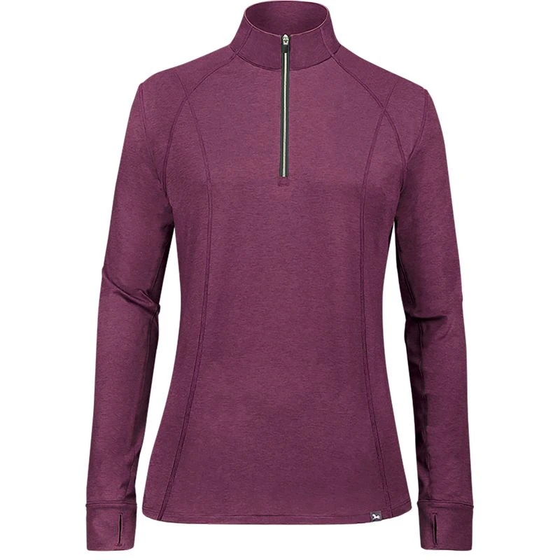 RJ Classics Women's Logan Zip Tech Shirt - Amaranth Heather 1 RJ Classics Women's Logan Zip Tech Shirt - Amaranth Heather