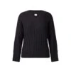 EQL Women's Brittany Cable Knit V-Neck Sweater - Black