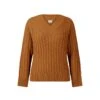 EQL Women's Brittany Cable Knit V-Neck Sweater - Spice