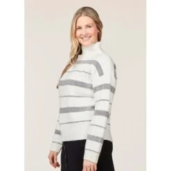 EQL Women's Railway Stripe Sweater - Soft White/Black 8 EQL Women's Railway Stripe Sweater - Soft White/Black -Horse Rider Wear 694415 800 800