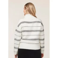 EQL Women's Railway Stripe Sweater - Soft White/Black 9 EQL Women's Railway Stripe Sweater - Soft White/Black -Horse Rider Wear 694416 800 800
