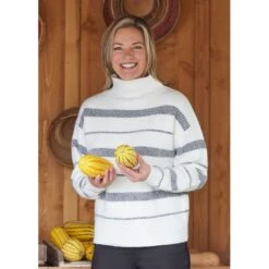 EQL Women's Railway Stripe Sweater - Soft White/Black 11 EQL Women's Railway Stripe Sweater - Soft White/Black -Horse Rider Wear 694418 800 800