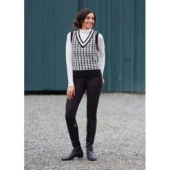 EQL Women's Houndstooth Sweater Vest - Black/Soft White 13 EQL Women's Houndstooth Sweater Vest - Black/Soft White -Horse Rider Wear 694437 800 800