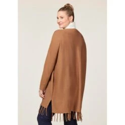 EQL Women's Bits & Fringe Cardigan - Caramel/Java -Horse Rider Wear 694483 800 800