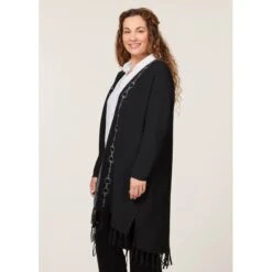 EQL Women's Bits & Fringe Cardigan - Black/Sterling -Horse Rider Wear 694500 800 800