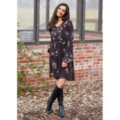 EQL Women's Gwenyth Ecovero Tunic Dress - Java Hunt Field Floral -Horse Rider Wear 694578 800 800