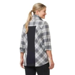 Kerrits Women's Not Just A Barn Shirt - Peppercorn Plaid -Horse Rider Wear 694839 800 800