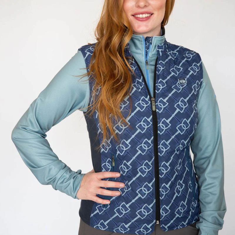 Romfh Women's Hampton Quilted Vest - Vintage Navy Bit Floret 1 Romfh Women's Hampton Quilted Vest - Vintage Navy Bit Floret