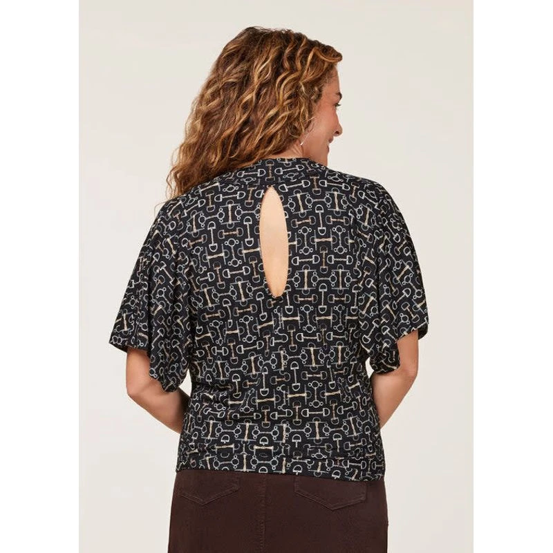 EQL Women's Lexi Cowl Neck Dolman Shirt - Black/ Mixed Bits 4 EQL Women's Lexi Cowl Neck Dolman Shirt - Black/ Mixed Bits - Image 4