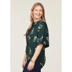 EQL Women's Lexi Cowl Neck Dolman Shirt - Ivy Hunt Field Floral -Horse Rider Wear 698386 800 800