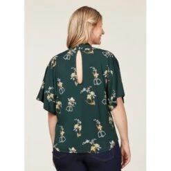 EQL Women's Lexi Cowl Neck Dolman Shirt - Ivy Hunt Field Floral -Horse Rider Wear 698387 800 800