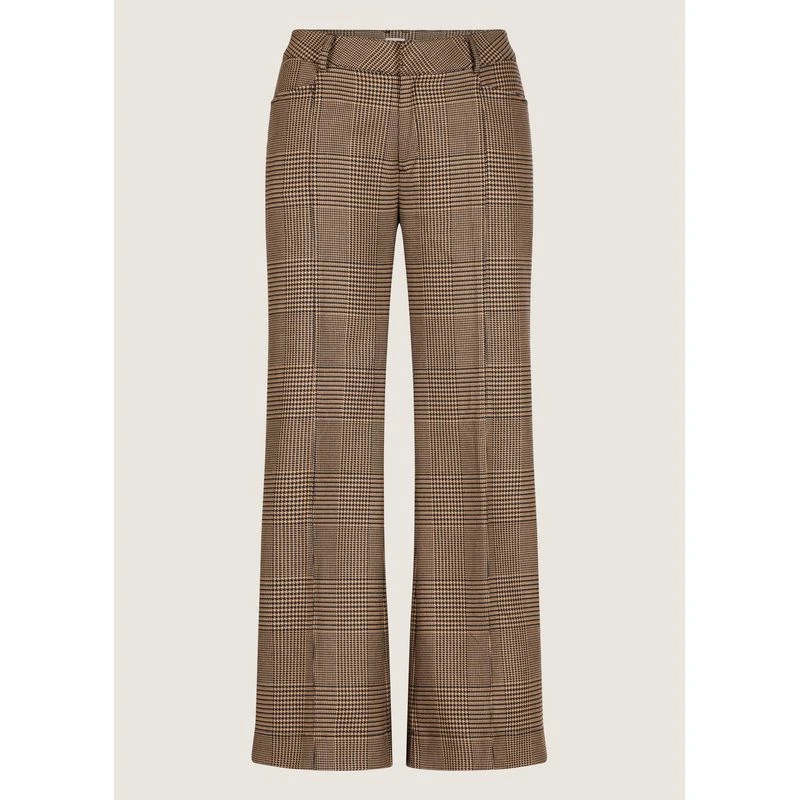 EQL Women's Chelsea Houndstooth Plaid Wide Leg Pants - Camel/Black 1 EQL Women's Chelsea Houndstooth Plaid Wide Leg Pants - Camel/Black